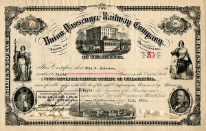 Union Passenger Railway Co. of Philadelphia - Stock Certificate